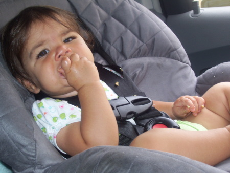 Ally chillin in her car seat.
