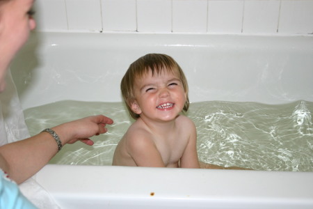 Hunter in the bath