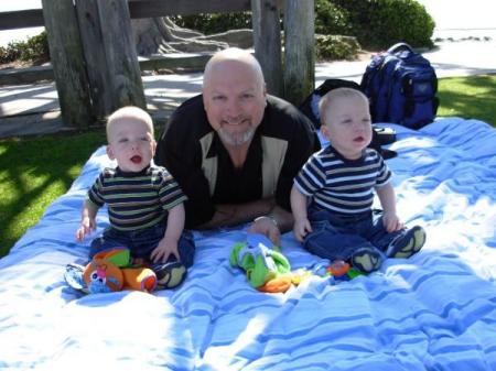 Grandpa Jack with the twins.