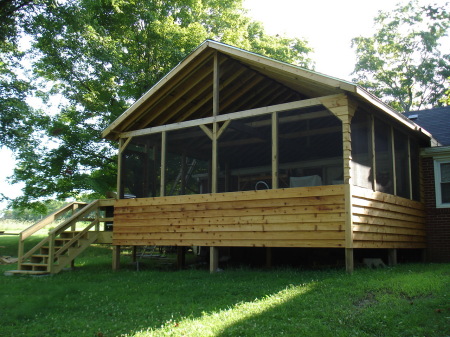 The screened porch is almost finished