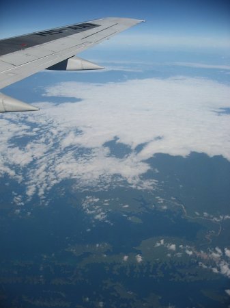 Flying over Southeast Asia