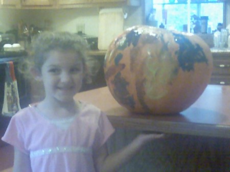 Gianna's Halloween pumpkin, she did it herself