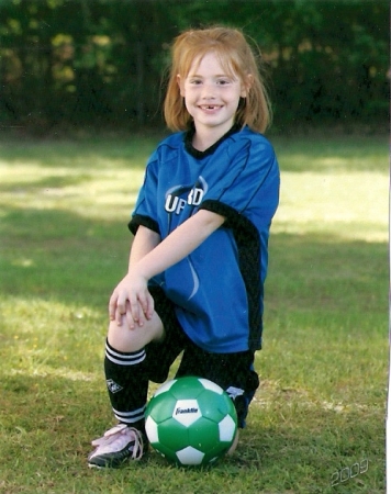 My daughter Chelsie in her soccer finery
