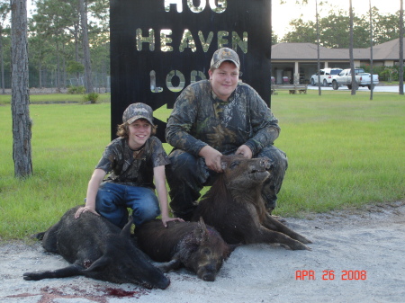 Our grandsons after a fun day hog hunting