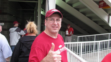 My Husband Tim at the Hogs - Game.