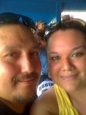 me and my husband before we got on the goliath