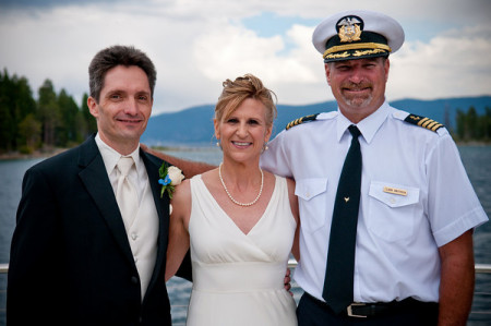 David, me, and Captain Clark in Emerald Bay