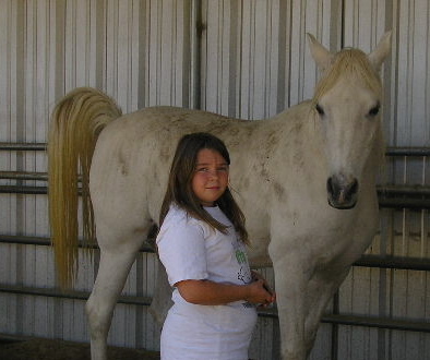 Jessica with Grandma's horse Raj