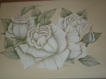 White Rose Painting