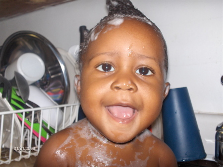 Jaden at bath time