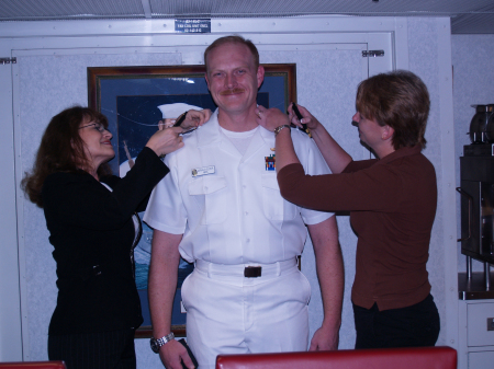 Pinning Gerald's bars at Lt.ceremony