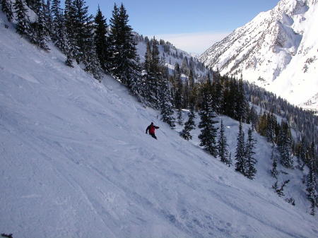 Skiing the "Steep & Deep" at Snowbird Utah