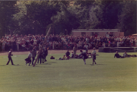 Tossing the Caber at the Cowel Games 1986