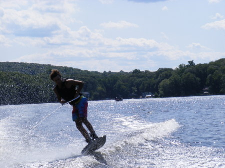 Corey wakeboarding
