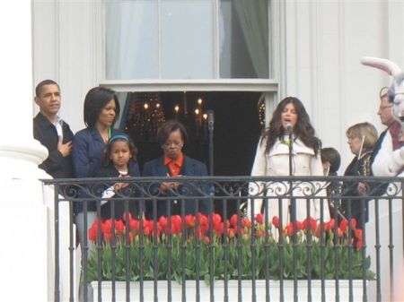 Presidential Family + Fergy Sings Nat'l Anthem