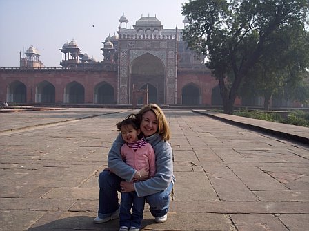 At the Taj Mahal with Anji