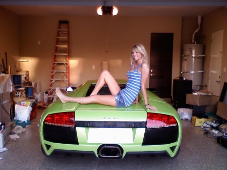 My sons Girlfriend adding value to the Lambo