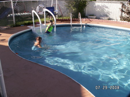 Family having fun in the backyard