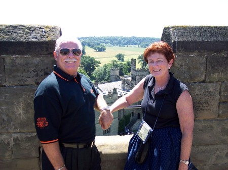 On the ramparts of Warwick Castle in England