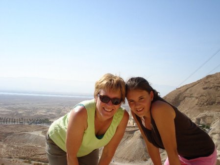 after climbing the "snake path" up Masada