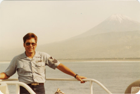 USS Vancouver in '83 - Mt Fuji behind me