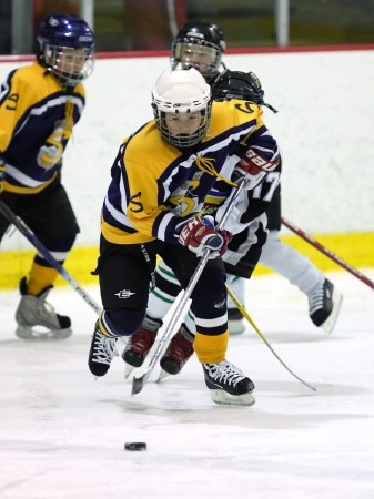 Libby playing hockey