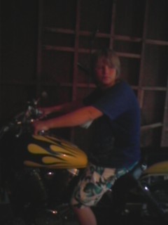 My son Beowulf on bike