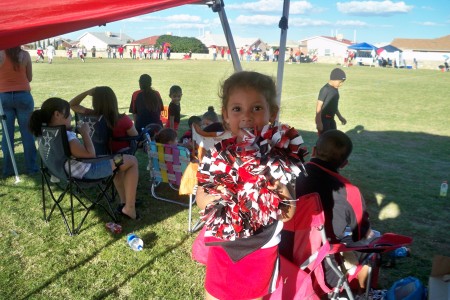 My grandneice and cheerleader for her brothers