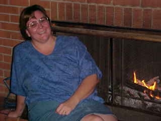 Dee at the Fireplace