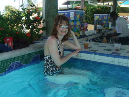 Me at my favorite place...the swim up pool bar
