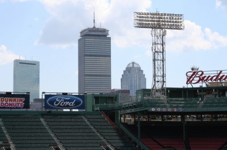 boston skyline from fenway park