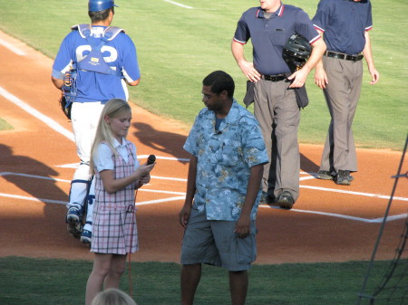 Singing the National Anthem at 66'ers game