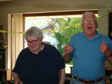 Chuck sings Happy Birthday on Grace's 70th