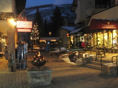 Vail village at night