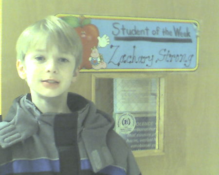 Zach - Honored As Student of The Week