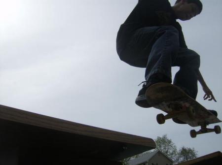 Aaron skateboarding