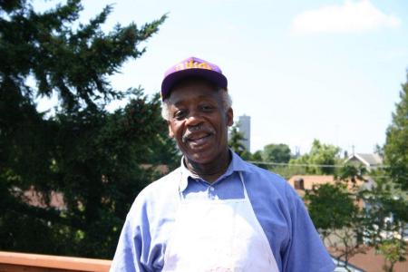 Roosevelt barbecuing at Omega Psi Phi meeting