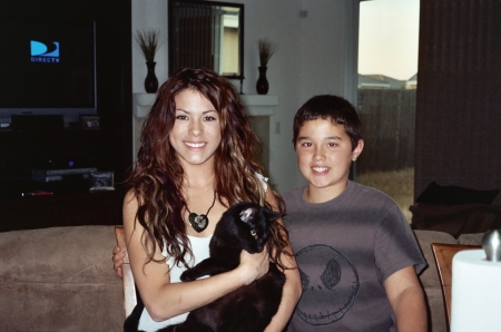 My kids Amanda and Neiko and our cat Sabre