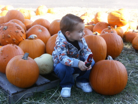 Ryan at the pumpkin patch.