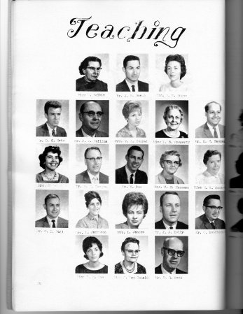 Teachers - Discipuli Reginae 1964 - Page One