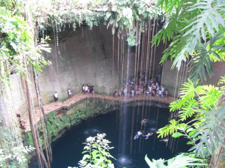 Swimming in a sinkhole