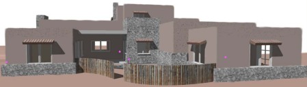 model of Santa Fe style home I did