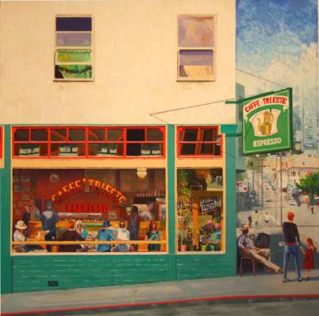 Cafe Trieste, San Francisco-oil on canvas