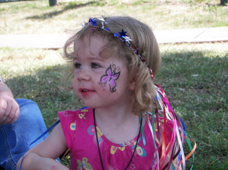 Hope loves to get her face painted
