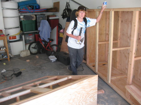 My son Kasey with the ramp he built