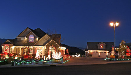 Our house at Christmas