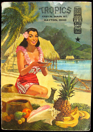 Front cover of a 1967 Tropics dinner menu