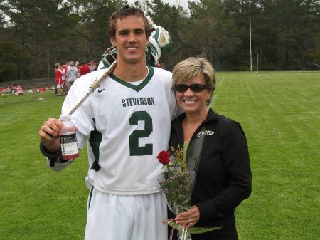 Debbie with Zack, last lacrosse game