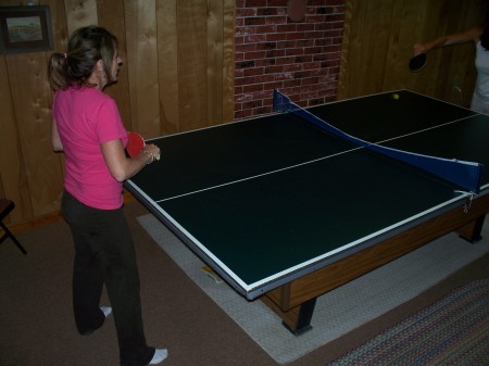 Gracie playing ping pong