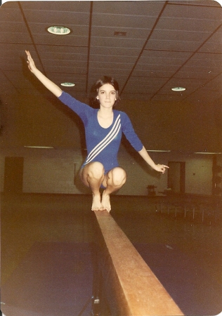 Rhonda Pair on the Balance Beam